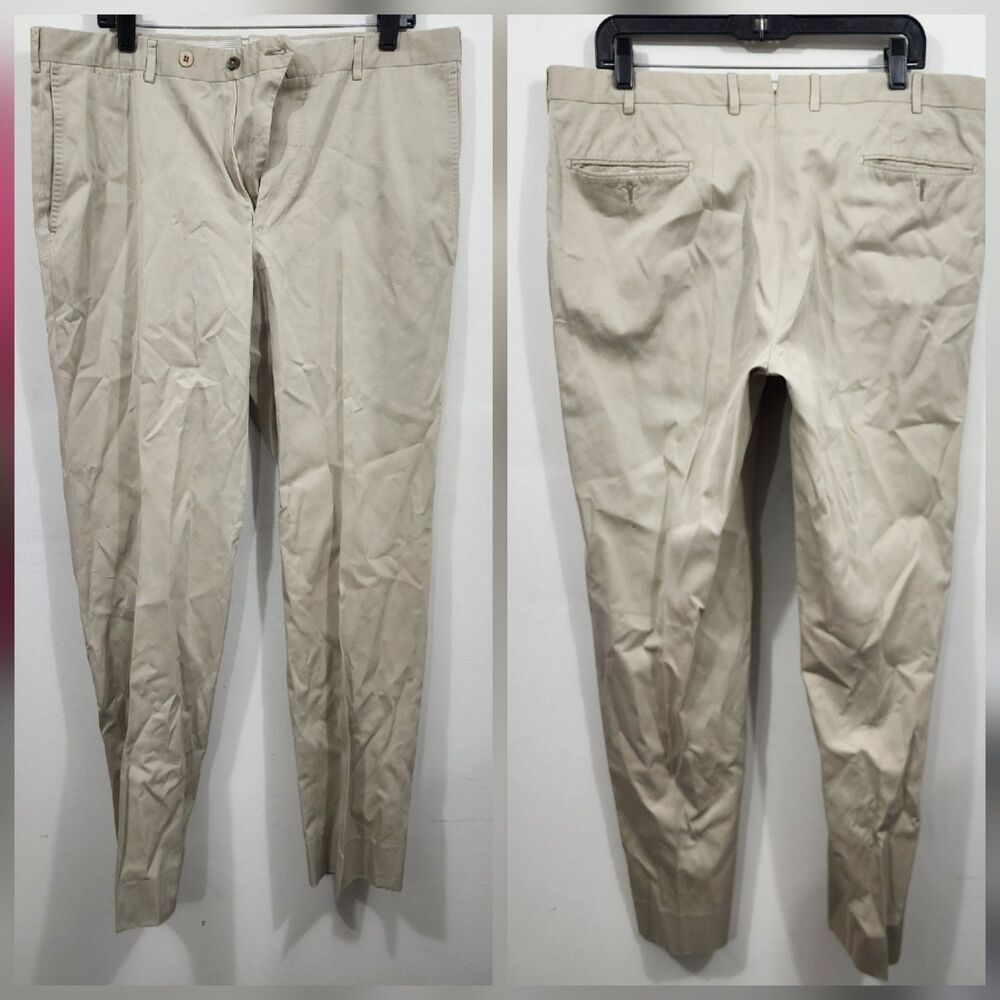 Ermenegildo Zegna Straight-Leg Tailored Men Chinos Trouser Pants Beige IT54 Reg